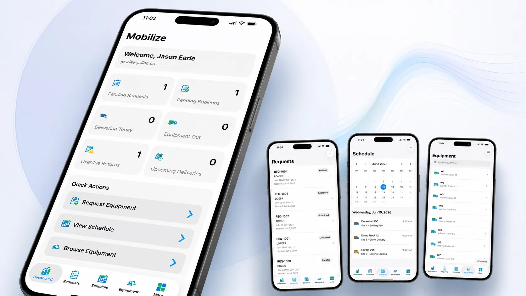 Mobilize equipment management software